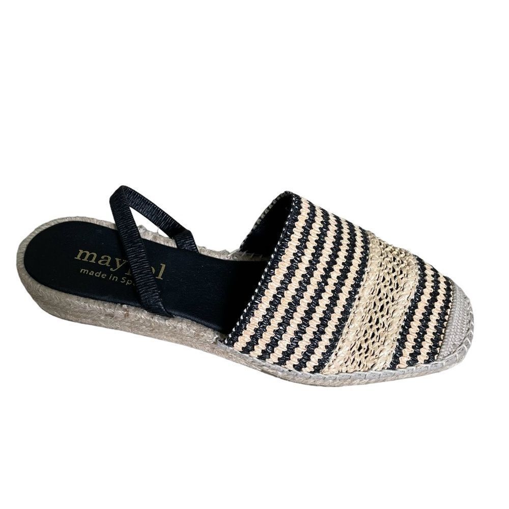 MAYPOL Woven Sling Back Espadrilles Sandals
Black Tan 40 - Picture 9 of 14